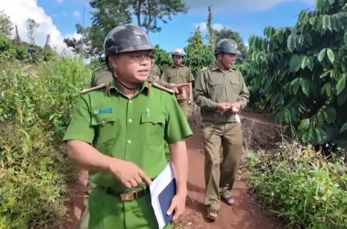 Lực lượng Công an và lực lượng an ninh cơ sở tăng cường tuần tra,
bảo vệ vườn cây, tài sản cho người dân.
Ảnh: Công Bắc/VOV Tây Nguyên