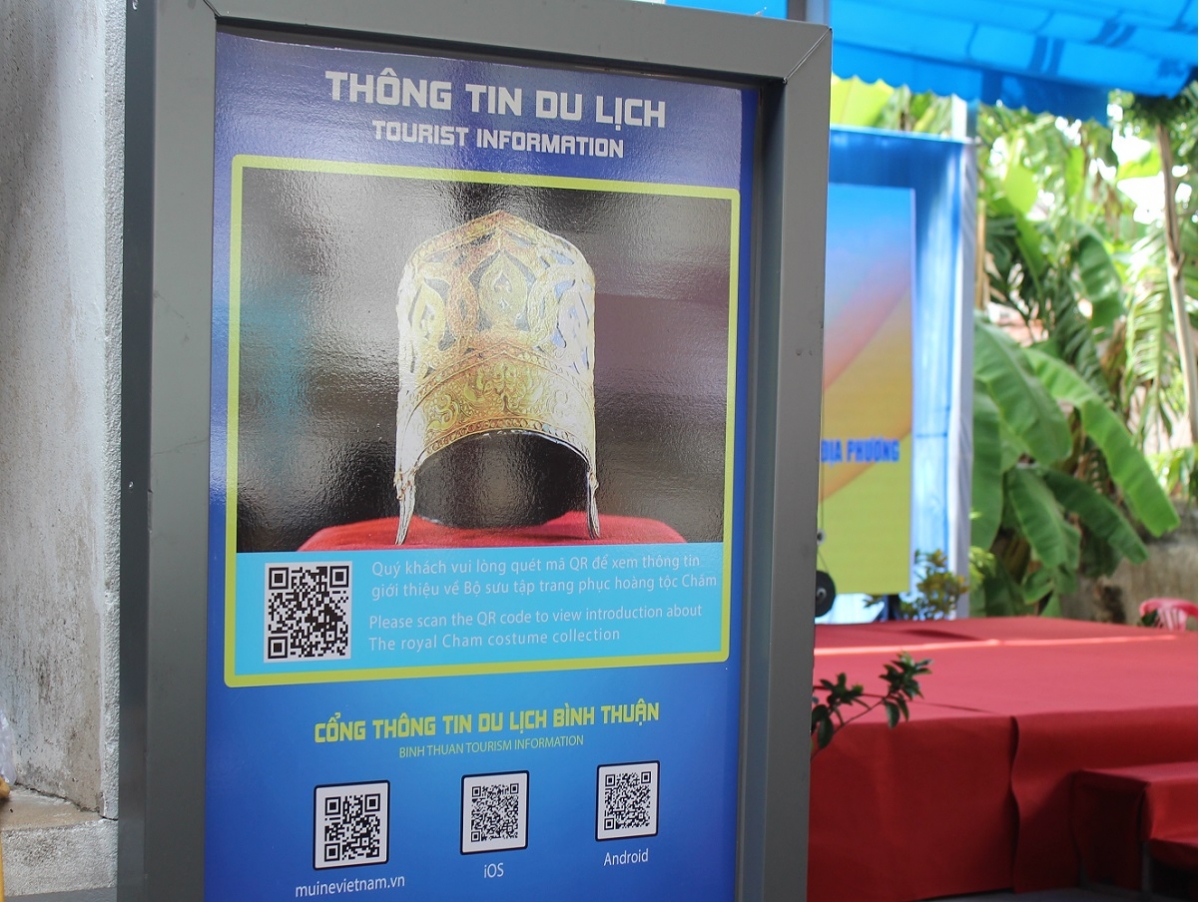 Thông tin tại Kho mở Hoàng tộc Chăm được gắn mã QR