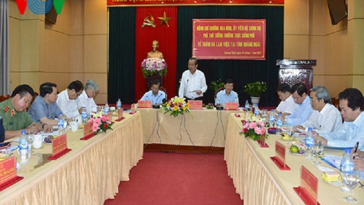 Phó Thủ tướng Trương Hòa Bình đề nghị Quảng Ngãi đầu tư thích đáng cho vùng dân tộc thiểu số