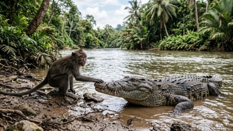 កូនស្វា និងកូនក្រពើ