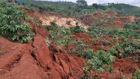 Lâm Đồng: diện tích sụp lở, trượt đất tiếp tục tăng