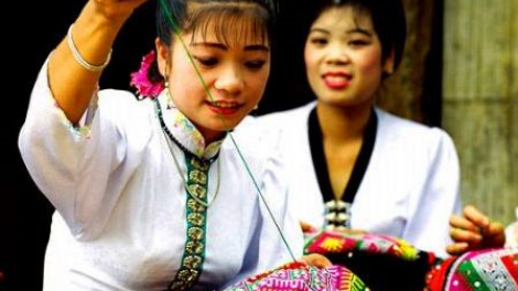 Phụ nữ Thái khéo trồng bông dệt vải