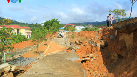 Kon Tum: Sụt trượt nền đất khu cửa khẩu quốc tế Bờ Y