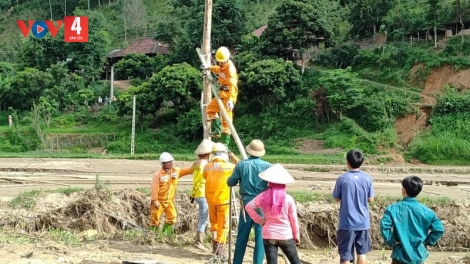 Cấp điện trở lại vùng rốn lũ Sơn La sau nhiều ngày ảnh hưởng thiên tai