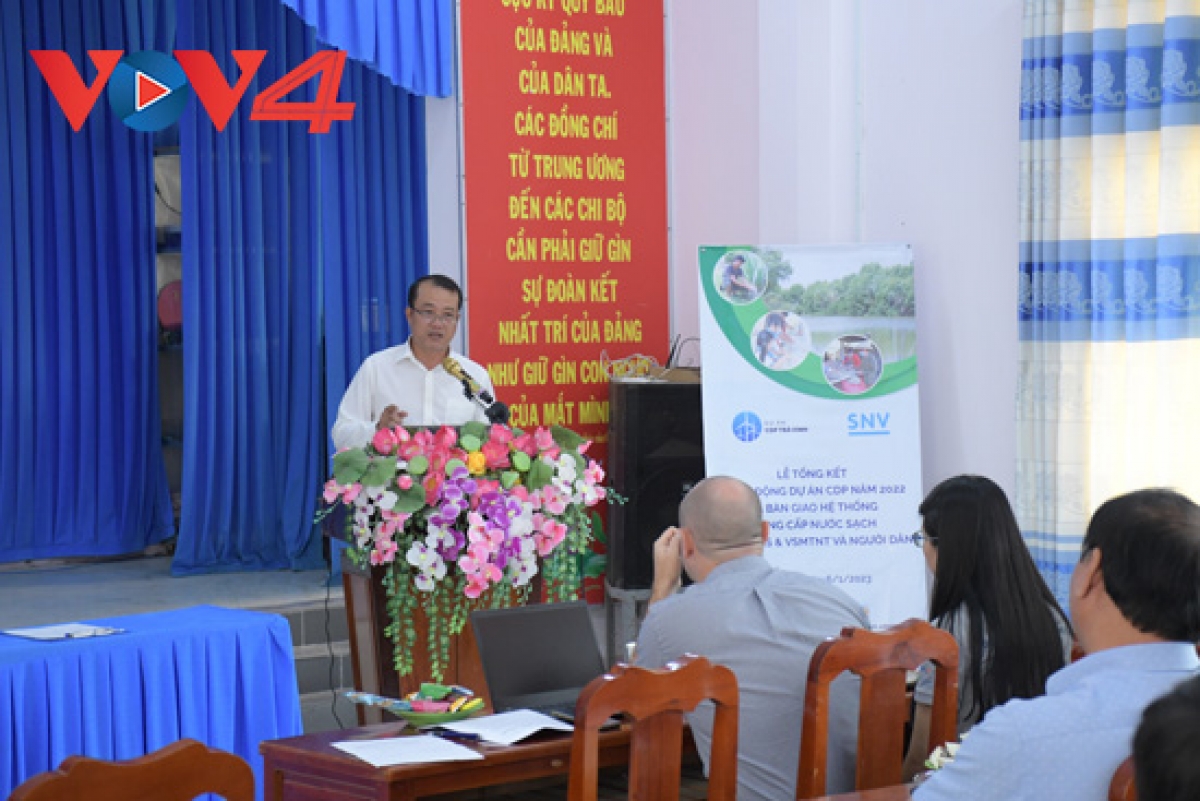 Ông Lê Văn Đông - Phó Giám đốc Sở Nông nghiệp và PTNT tỉnh Trà Vinh phát biểu tại hội thảo.