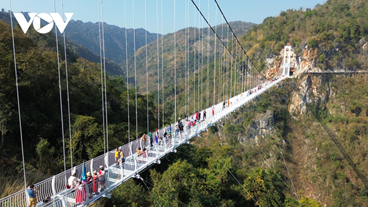 Cầu đi bộ bằng đáy kính dài nhất thế giới tại Mộc Châu