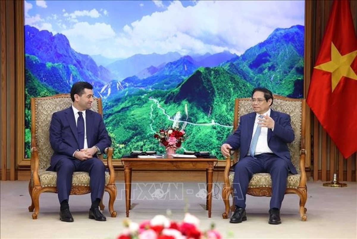 Thủ tướng Chính phủ Phạm Minh Chính wơt Bộ trưởng Ngoại giao Uzbekistan