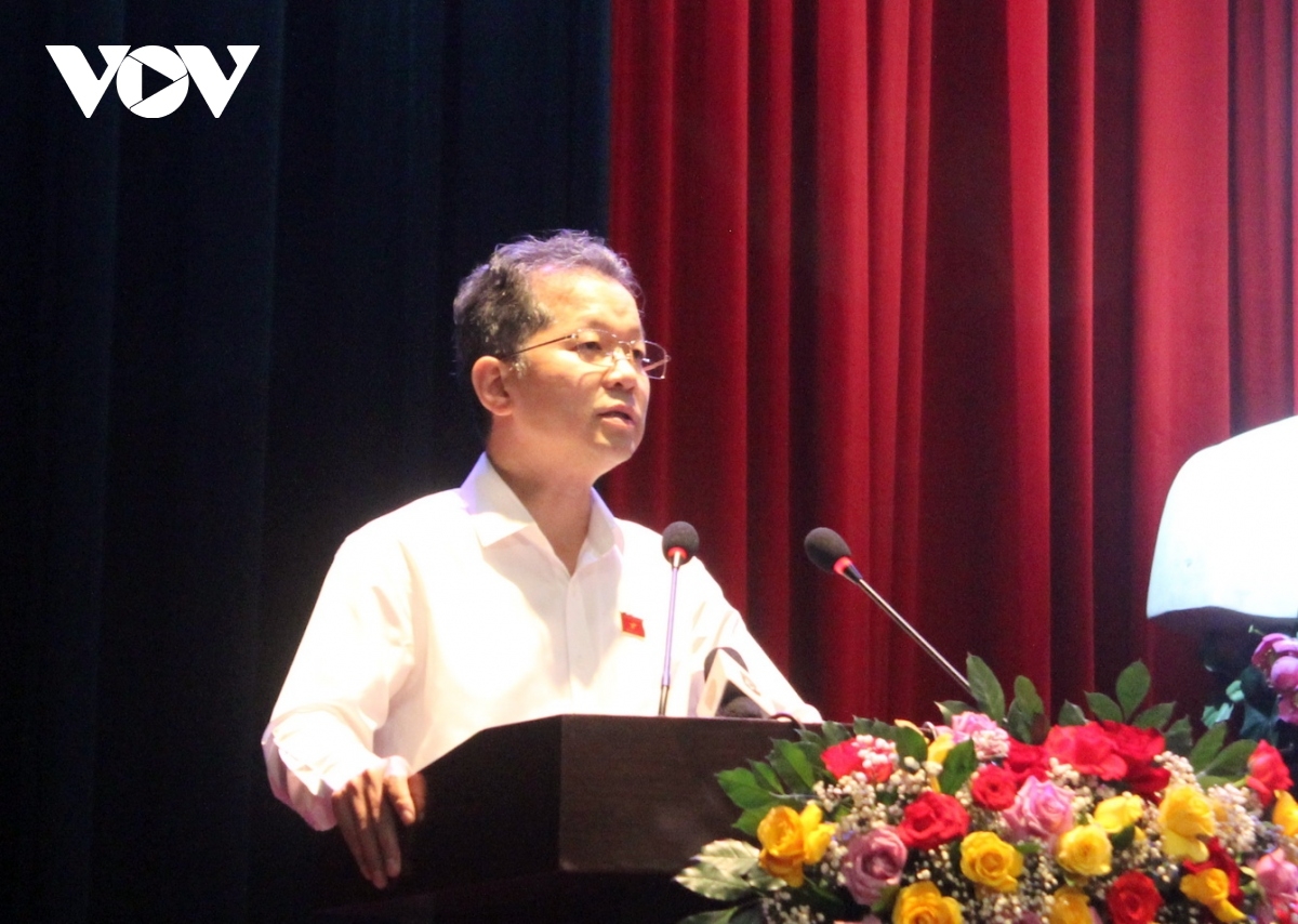 Ông Nguyễn Văn Quảng, Bí thư Thành ủy Đà Nẵng phát biểu tại buổi tiếp xúc cử tri
