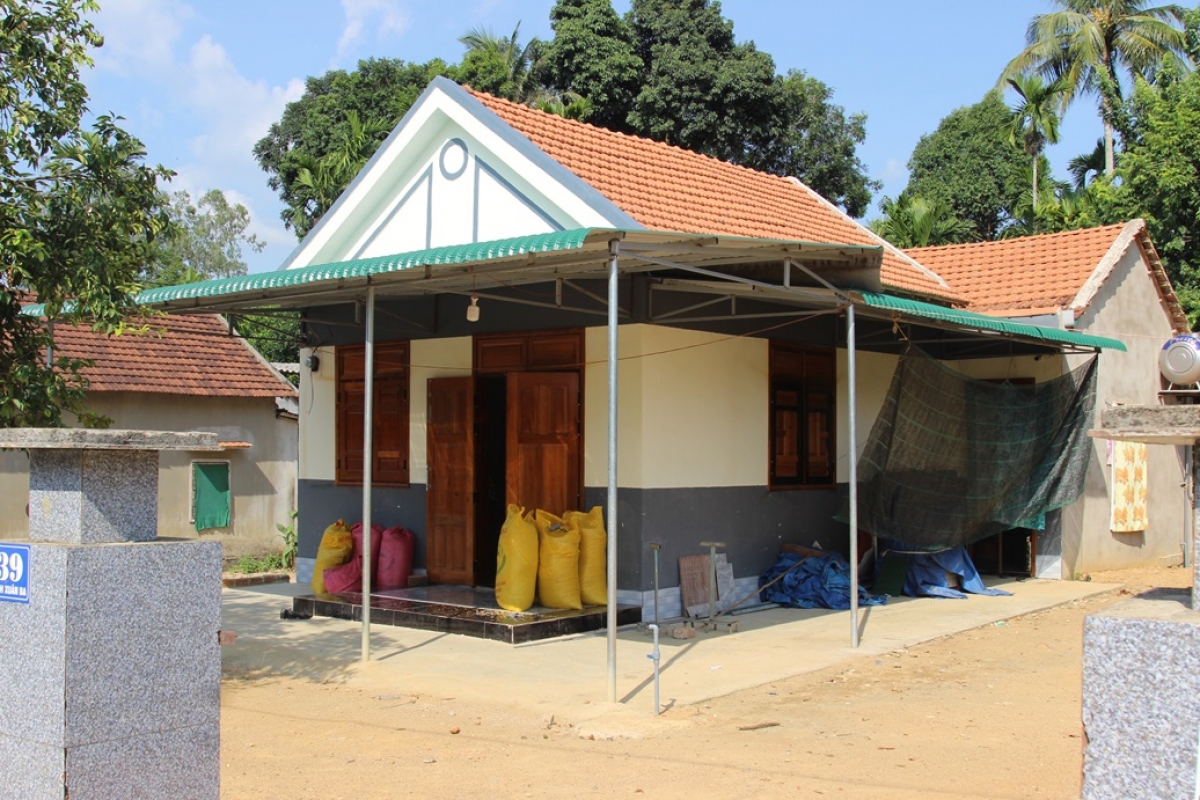 Căn nhà của gia đình chị Đinh Thị Liễu, khu phố 2, thị trấn An Lão, huyện An Lão, tỉnh Bình Định. 