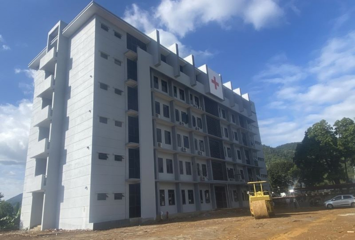 Công trình Trung tâm Y tế thành phố Lai Châu đã hiện hữu khang trang sau hơn 1 năm thi công