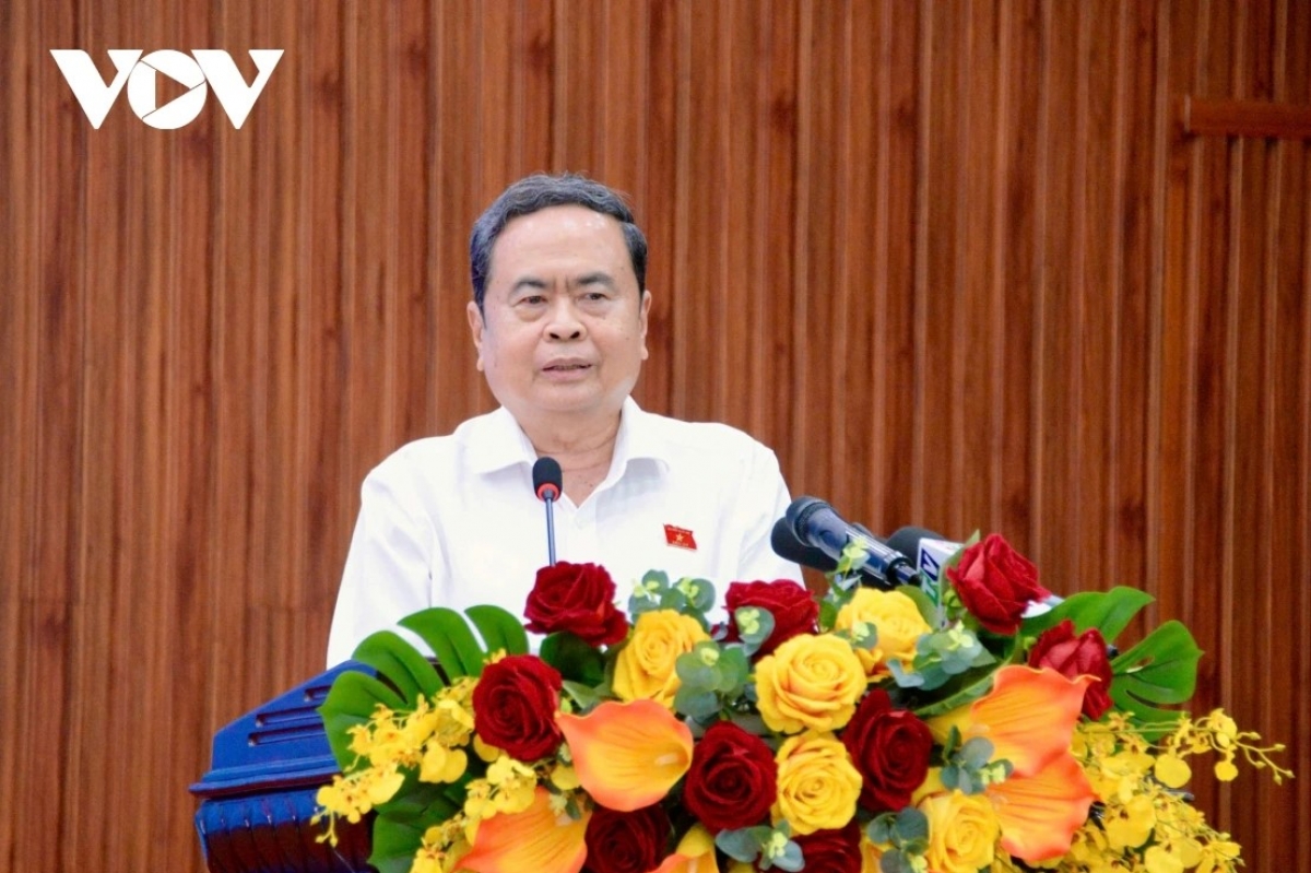 Chủ tịch Quốc hội Trần Thanh Mẫn phát biểu.